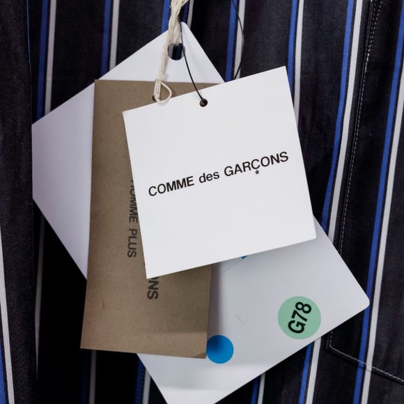 Comme des Garçons Homme Plus Star Pinstripes Grey Men's Button-Up - Picture 5 of 15